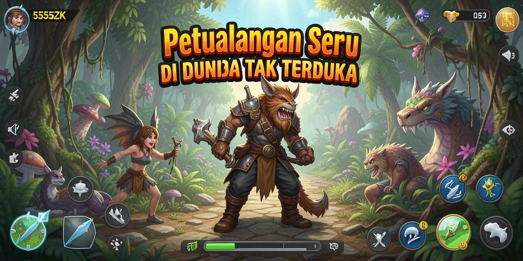 Tampilan menarik gameplay 555ZK dengan banyak tantangan petualangan.