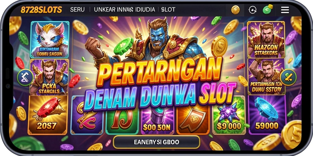 Screenshot 8728SLOTS menampilkan aksi pertarungan yang mendebarkan.