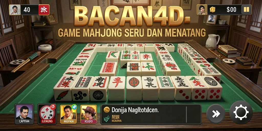Tampilan gameplay menarik dari BACAN4D dengan elemen Mahjong.