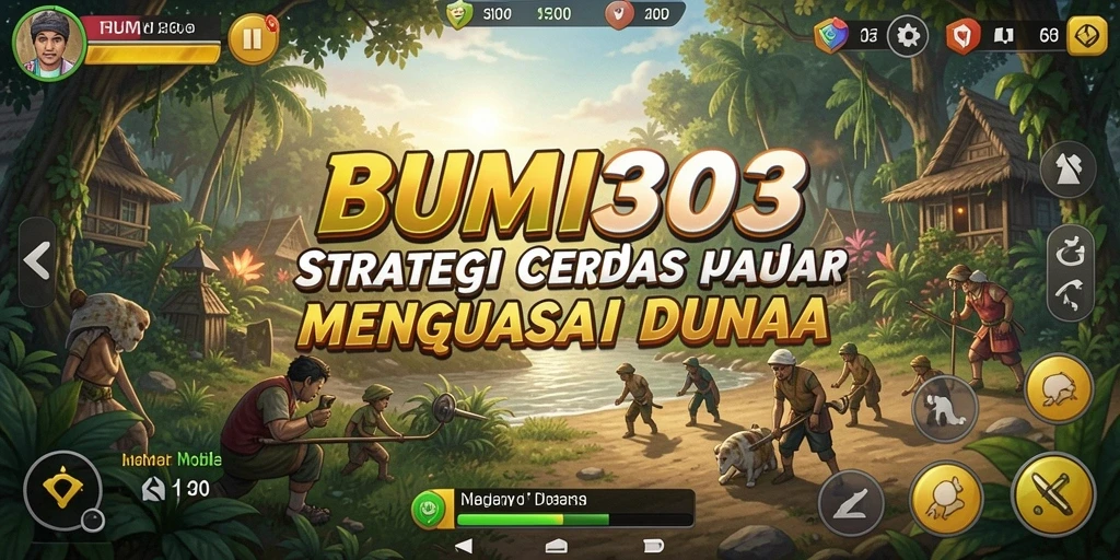 Screenshot permainan BUMI303 yang menunjukkan pertempuran strategis yang intens.