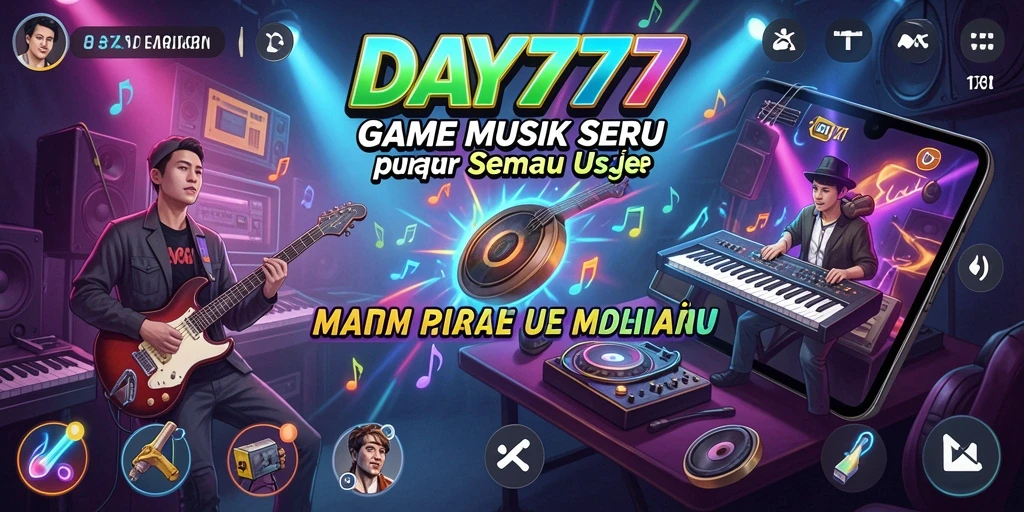 Gambaran gameplay DAY777 dengan musik dan tantangan seru.