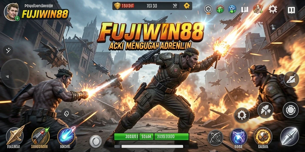 Screenshot gameplay <strong>FUJIWIN88</strong> yang menunjukkan pertempuran mendebarkan.