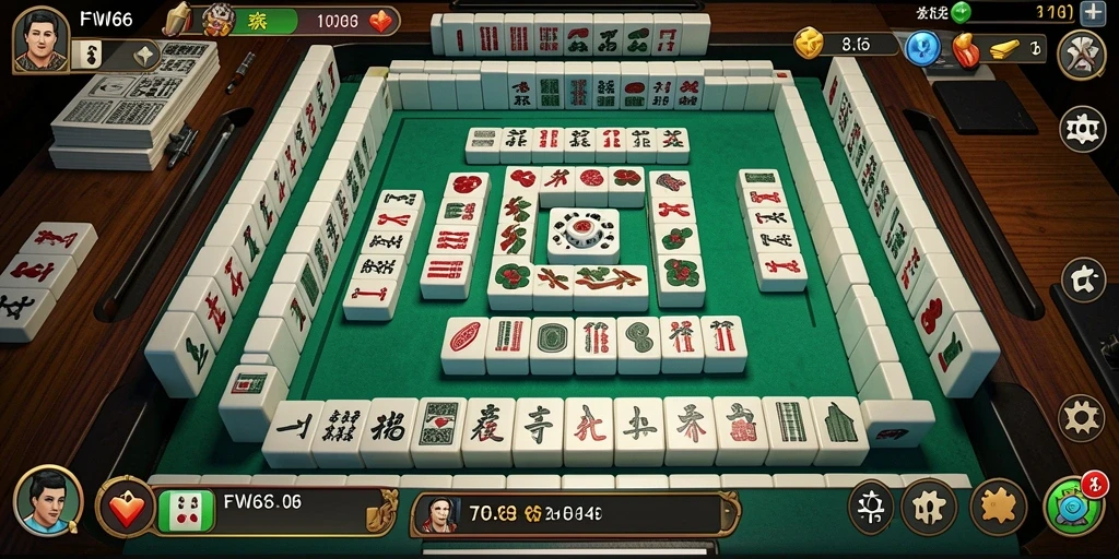 Screenshot gameplay FW66 yang menampilkan aksi Mahjong seru.