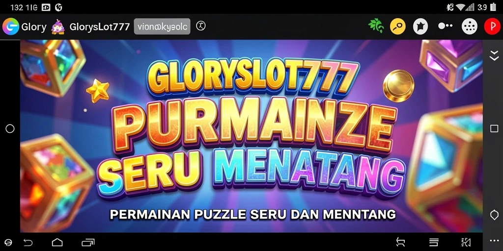 Tampilan permainan GLORYSLOT777 dengan berbagai teka-teki berwarna-warni.
