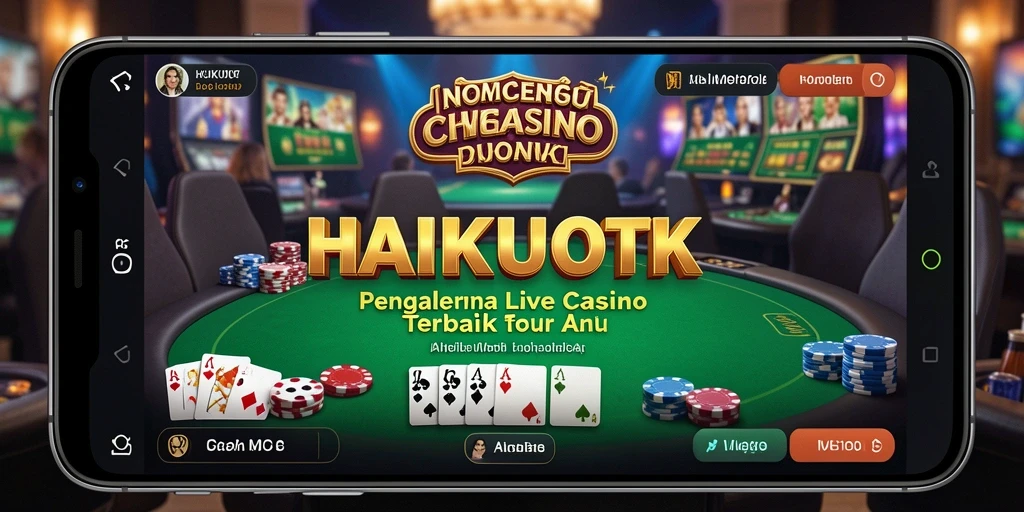 Tampilan gameplay HAIKUOTK dengan dealer langsung dan suasana kasino yang mendebarkan.