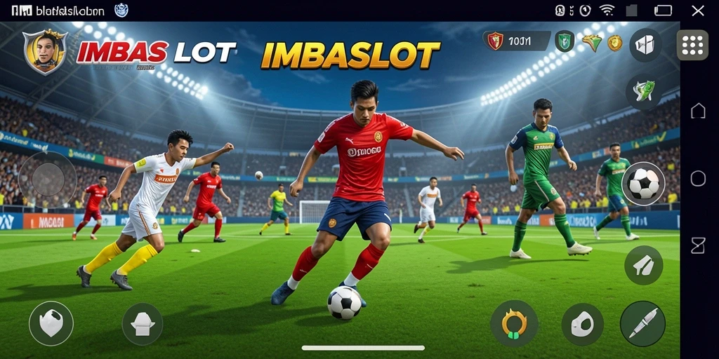 Tampilan gameplay IMBASLOT yang dinamis dan menegangkan dalam pertandingan sepak bola.
