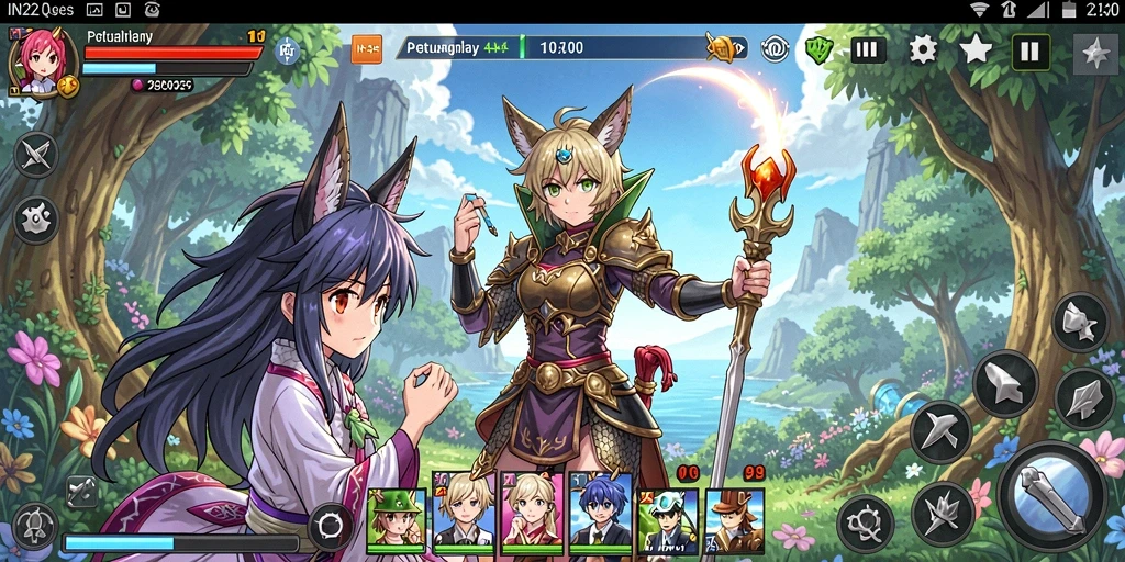 Tampilan gameplay seru dari IN22 dengan karakter Anime.