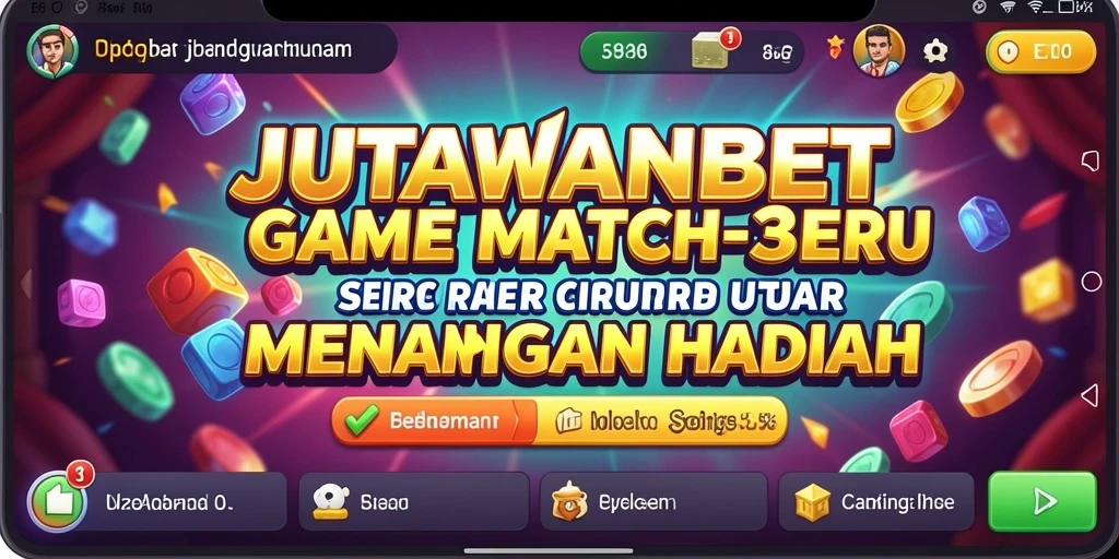 Gameplay seru JUTAWANBET dengan berbagai tantangan Match-3.