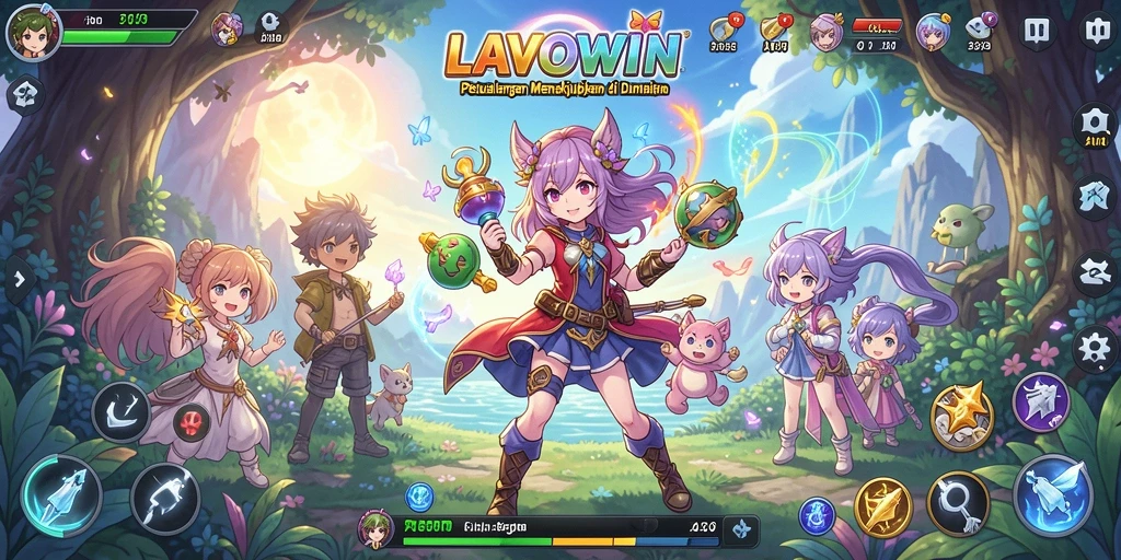 Tampilan gameplay yang memukau dengan karakter anime.