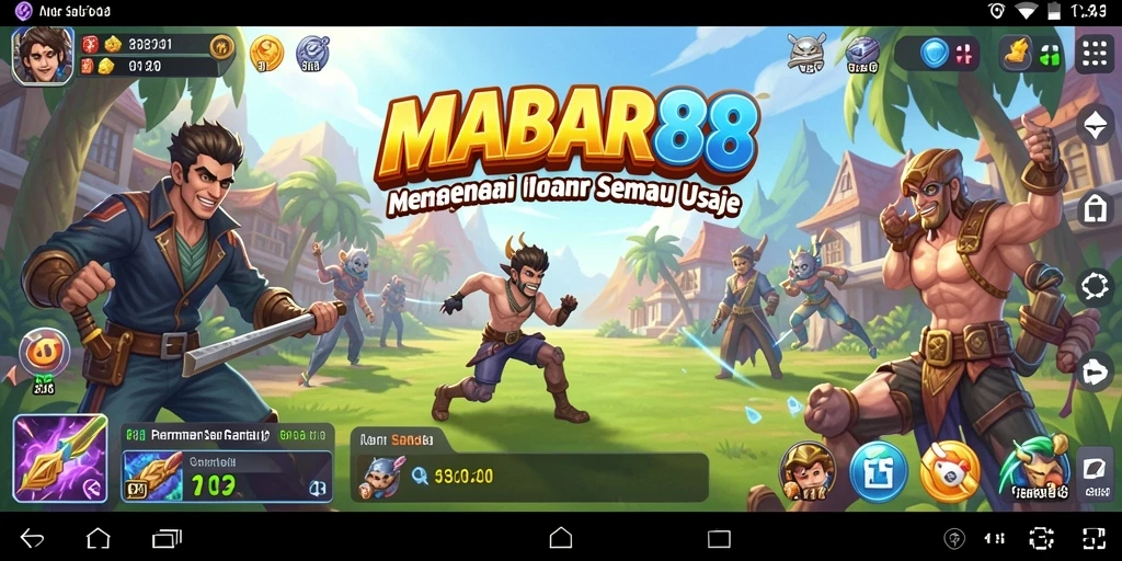 Tampilan menarik dari gameplay MABAR88 yang penuh warna.
