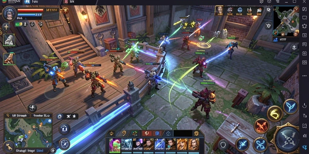 Menampilkan aksi pertempuran dalam gameplay SLG yang seru.