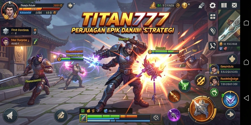 Tampilan gameplay seru dalam TITAN777 yang menggugah strategi.